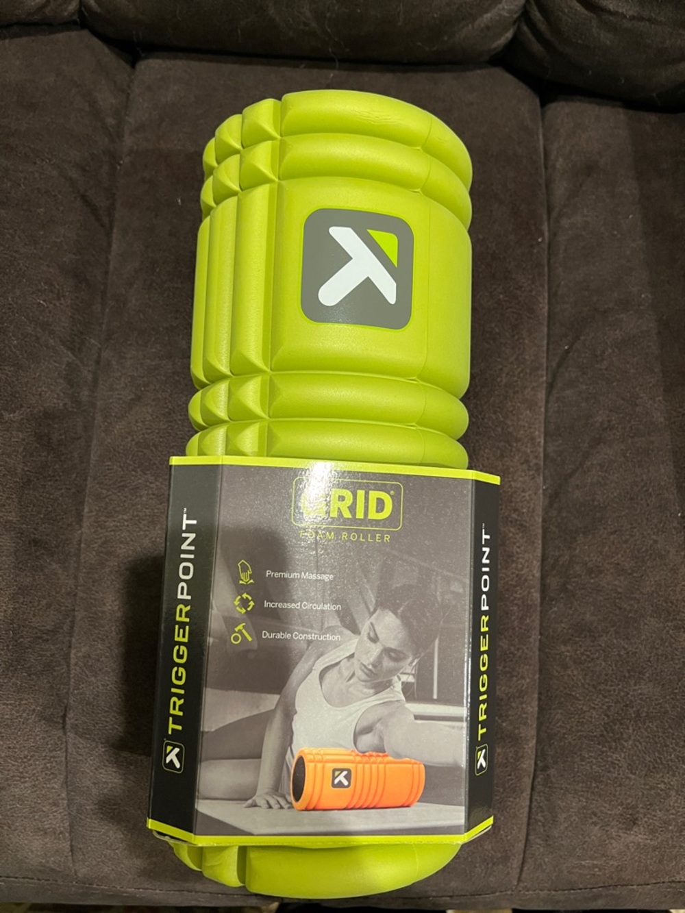 TriggerPoint Grid Foam Roller Massage  Deep Tissue Muscle Recovery Lime Green